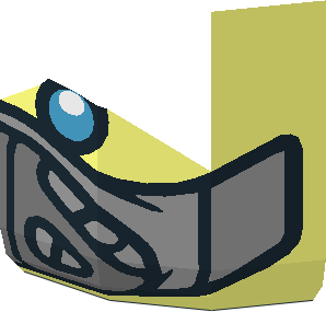 ~Minifig Head with Dark Azure Eye and Silver Mask Half Pattern