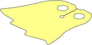 ~Minifig Cape Cloth Asymmetrical with  4 Points Surface