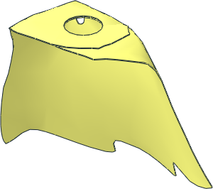 Minifig Cape Cloth Asymmetrical with  4 Points (Formed Right)