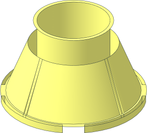 ~Cone 4 x 4 x 2 Hollow No Studs without Patternable Surfaces