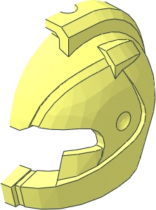 ~Minifig Helmet Space with Air Intakes and Top Pin Hole Half