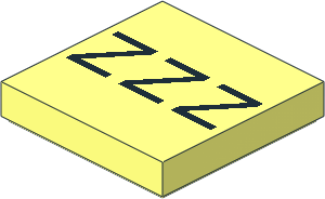 Tile  2 x  2 with Black "ZZZ" Pattern