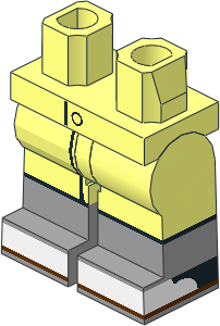 Minifig Hips and Legs with Grey Lower Leg and Lab Coat Pattern