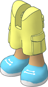 Figure Friends Legs with Cargo Pants with Medium Tan Legs, Medium Azure Shoes with White Laces and Soles Pattern