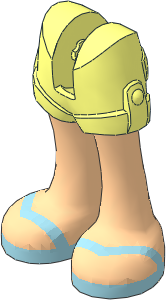 Figure Friends Legs with Shorts with Light Nougat Legs, Metallic Light Blue V-shaped Straps Sandals Pattern