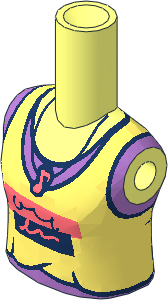 Figure Friends Girl with Bright Light Yellow Tank Top over Medium Lavender Sleeveless Shirt, Black and Coral Panels and Music Note Necklace Pattern Figure Friends Girl with Bright Light Yellow Tank Top over Medium Lavender Sleeveless Shirt, Black and Coral Panels and Music Note Necklace Pattern