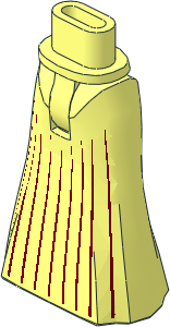 Figure Friends Hips and Legs with Full Length Skirt with Dark Red Pleat Lines Pattern