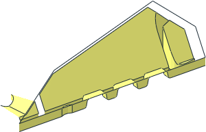 ~Windscreen  6 x  4 x  1.667 Wedge Angled - Half