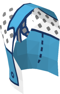 ~Figure Friends Man Torso Dark Azure and White Jacket with Silver Squares Pattern Half