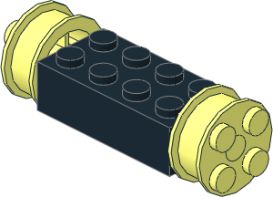 Brick 2 x 4 Black with Wheel Rim 10 x 17.4 with 4 Studs and Freestyle Pinhole Brick 2 x 4 Black with Wheel Rim 10 x 17.4 with 4 Studs and Freestyle Pinhole
