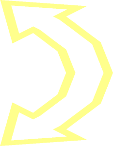 ~Sticker  1.8 x  1.8 Round with Curved Arrow - Arrow Outline