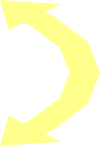 ~Sticker  1.8 x  1.8 Round with Curved Arrow - Arrow Centre