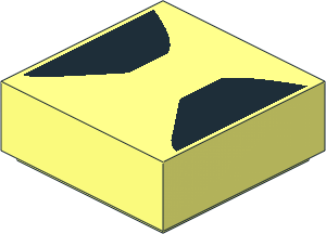 Tile  1 x  1 with Black Symmetrical Trapezoids Pattern