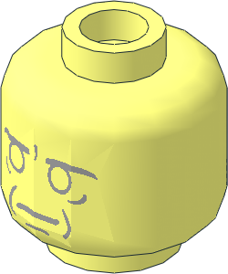 Minifig Head with Beethoven Bust Open/Closed Eyes 2-Sided Pattern