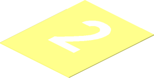 Sticker 1.6 x 1.3 with White "2"