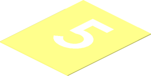 Sticker 1.6 x 1.3 with White "5"