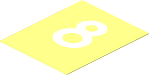 Sticker 1.6 x 1.3 with White "8"