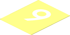 Sticker 1.6 x 1.3 with White "9"