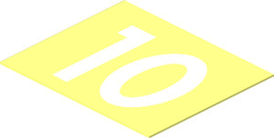 Sticker 1.0 x 1.2 with White "10"