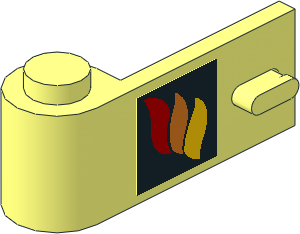 Door 1 x 3 x 1 Left with Fire Logo Sticker Door 1 x 3 x 1 Left with Fire Logo Sticker