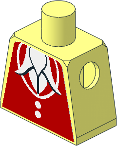 Minifig Torso with Town Vest with Buttons and Collar Sticker