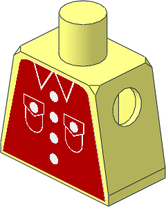 Minifig Torso with Red Shirt with Four Buttons and Patch Pockets Sticker