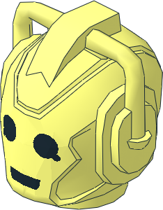 Minifig Head Robot with Black Eyes and Mouth Pattern