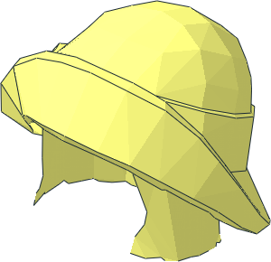 ~Minifig Hat with Folder Brim and Bob Cut Hair - Hat and Inside