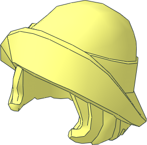 Minifig Hat with Folder Brim and Bob Cut Hair