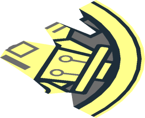 ~Tile  3 x  3 Round with SW Airlock Door Machinery - Quarter
