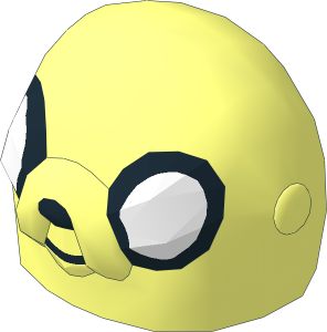 Minifig Head Jake the Dog with White Pupil, Black Nose and Mouth Pattern