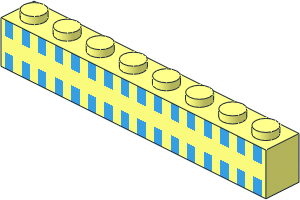 Brick  1 x  8 with 32 Light Blue Squares Pattern