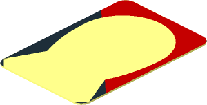 ~Sticker  0.8 x  1.8 with Yellow Headlamp and Red Stripe on Black Background Right - Common Part