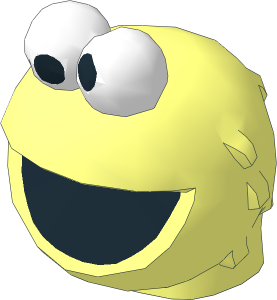 Minifig Head Sesame Street Cookie Monster with White Eyes and Black Mouth Pattern