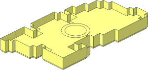 ~Tile  2 x  4 Mario with One Bottom Stud without Top Surface