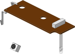 ~Train Base  6 x 30 with IR Receivers and Battery Compartment - Electronics