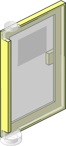 Door  1 x  4 x  5 Right with Trans Clear Glass with White Open Hours "9-12 / 14-17" Sticker on Upper Section