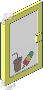 Door  1 x  4 x  5 Left with Trans Clear Glass with Drink and Ice Pop Sticker