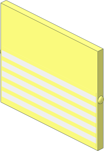 Glass for Window  1 x  4 x  3 without Handle with Five White Stripes Sticker