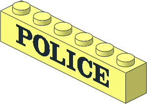 Brick  1 x  6 with Bold Black "POLICE" Pattern