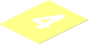 Sticker 1.6 x 1.3 with White "4"