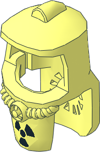 ~Minifig Helmet Hazmat Suit with Black Radioactivity Warning Pattern