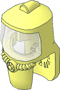 Minifig Helmet Hazmat Suit with Trans Clear Visor