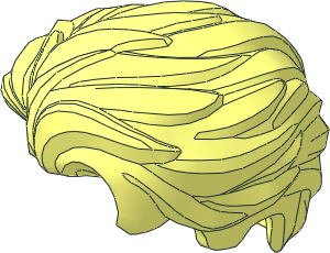 Minifig Hair Swept Back with Slight Widow's Peak and Short Sideburns