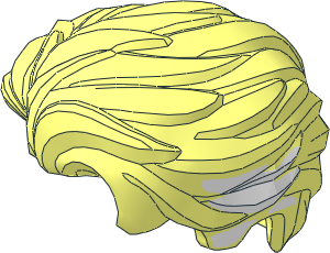 Minifig Hair Swept Back with Slight Widow's Peak and Short Sideburns with White Side Streaks Pattern