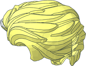 ~Minifig Hair Swept Back with Slight Widow's Peak and Short Sideburns without Patternable Areas