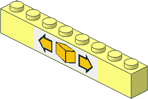 Brick 1 x 8 with Small Box and Arrows Sticker on Both Sides Brick 1 x 8 with Small Box and Arrows Sticker on Both Sides