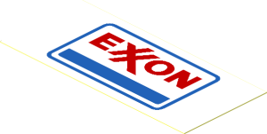 =Sticker  1.3 x  2.9 with Exxon Logo