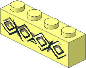 Brick  1 x  4 with Diamond Bricks and Cracks Type 1 Sticker