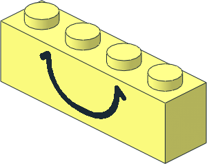 Brick  1 x  4 with Black Smile Pattern
